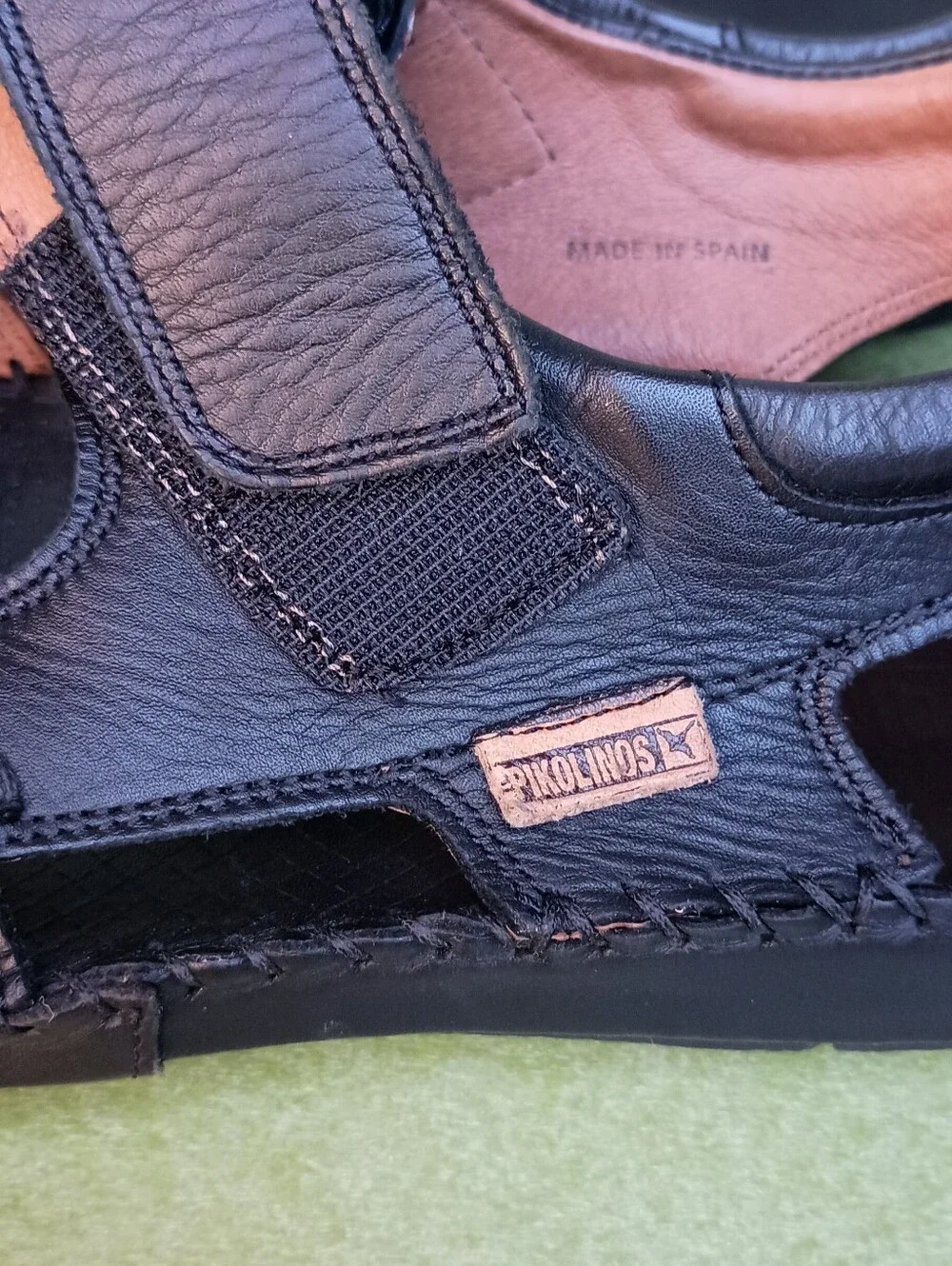 PIKOLINOS Black Leather Men's Sandals Size 45